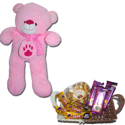"Pink Teddy - BST- 9808, Choco Thali - Click here to View more details about this Product